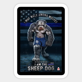 Blue Line Sheep dog Sticker